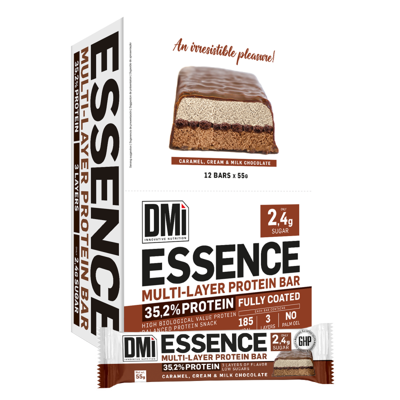 ESSENCE MULTI-LAYER PROTEIN BAR 12X55 grs Caramel, Cream & Milk Chocolate